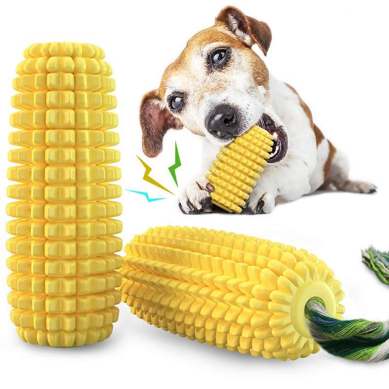 Prokel Dog Chew Toy – Corn Stick Squeaky Rope Toy for Small, Medium & Large Breeds, Durable Dental Health Training Toy