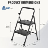 Durable 3-Step Folding Ladder with Safety Buckle