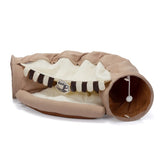 Cat Telescopic Tunnel Cushioned Bed – Foldable Play Tunnel with Zipper-Connected Nest & Teasing Balls