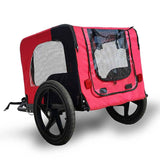 Bicycle Trailer for Pets – Outdoor Foldable Dog Trailer with Safety Reflectors, Mesh Windows & Sturdy Frame for Small & Medium Dogs