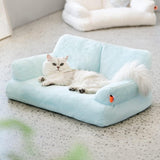 Mewoofun Plush Cat Bed – 26"x19"x13" Washable Fluffy Couch with Non-Slip Bottom for Indoor Cats, Puppies & Small Dogs