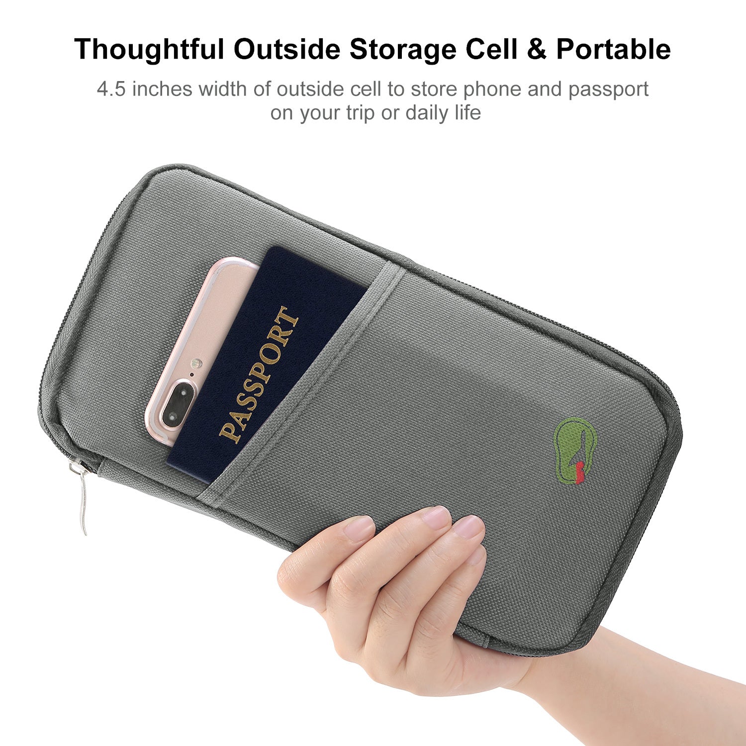 Travel Passport Wallet & Document Organizer 🛂 12-Cell Waterproof ID, Card & Ticket Holder with Zipper Case