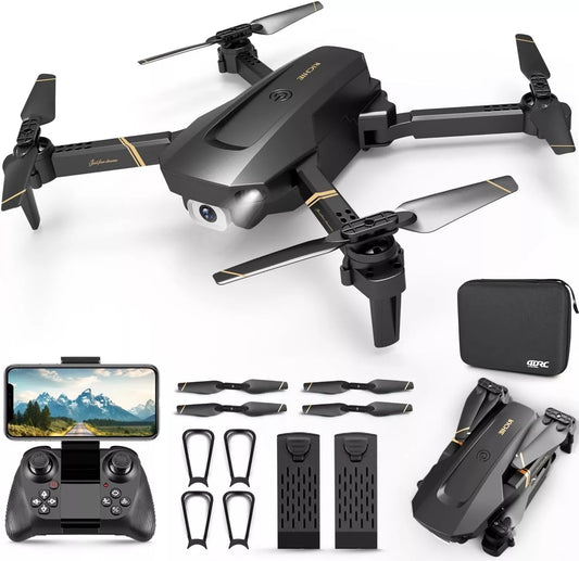 V4 Foldable Drone with 4K HD Camera - RC Quadcopter with 3 Batteries for Adults & Kids