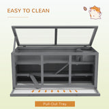 Oversized Wooden Hamster Cage – Multi-Level Small Animal Habitat with Transparent Panels, Ramps & Ventilation