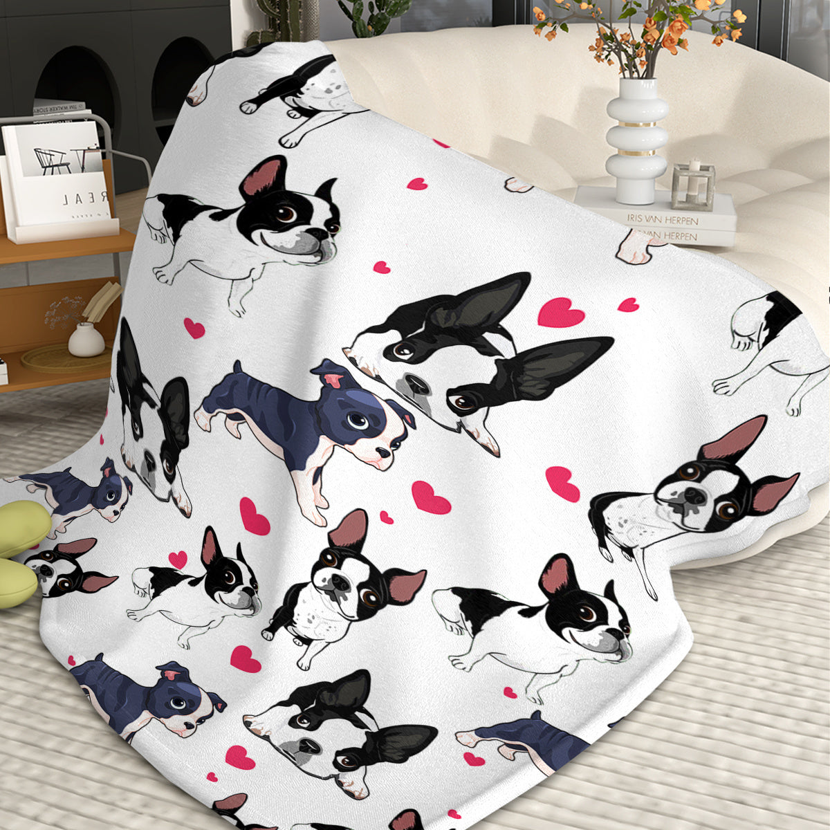 Adorable Fleece Dog Blanket – Soft, Cozy, Lightweight Flannel Throw for Couch, Bed & Living Room Decor, 75 × 100 cm