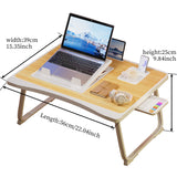 Foldable Laptop Desk for Bed or Couch – Work-from-Bed Table with Cup Holder, Drawer & Adjustable Legs