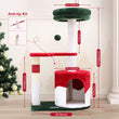 33″ Christmas-Style Cat Climbing Frame – Festive Multi-Level Tower with Scratching Posts & Hammock