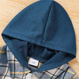 Toddler Baby Boy Plaid Long Sleeve Hoodie & Pants – 2PCS Fall Winter Outfit Set