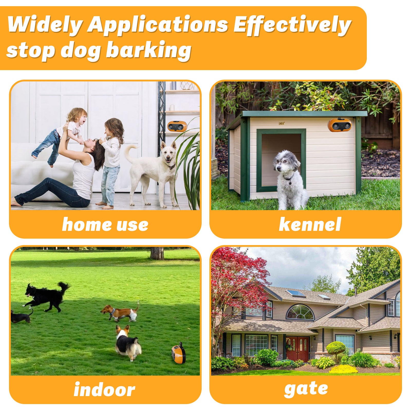 Ultrasonic Dog Bark Deterrent – Anti-Barking Device with 3 Modes, 50ft Range for Indoor & Outdoor Training