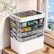 5-Tier Stackable Storage Bins with Lids & Doors – Collapsible Large-Capacity Organizer Box Set for Home, Kitchen, Office 🏡