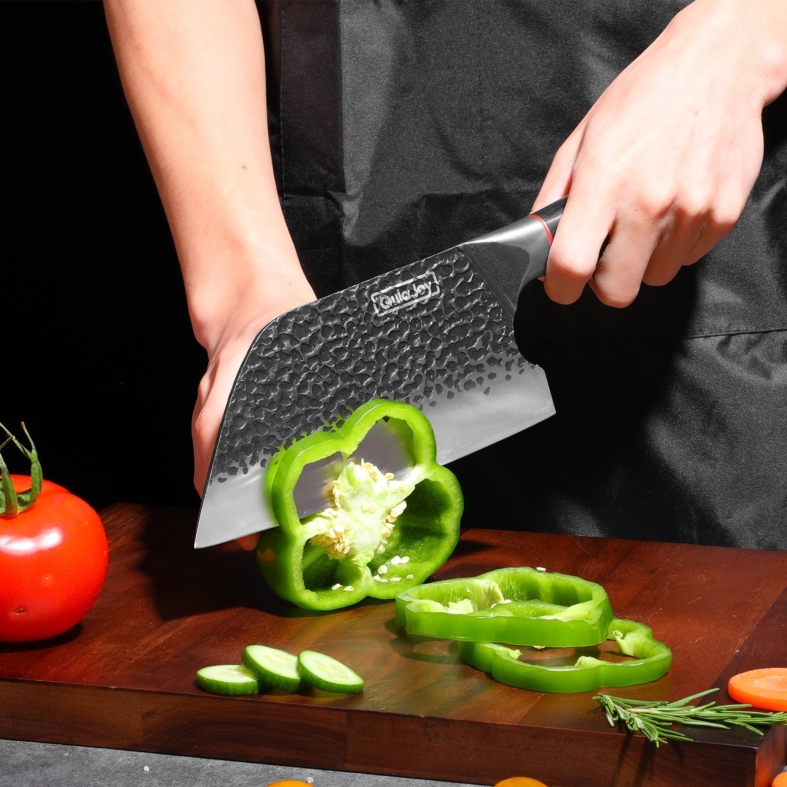 Qulajoy 7.3‑Inch High‑Carbon Stainless Steel Meat Cleaver – Professional Butcher Chopper with Secure Hardwood Handle