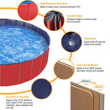 Foldable Pet Swimming Pool – 160×30 cm Heavy-Duty PVC Splash Pool for Dogs & Cats