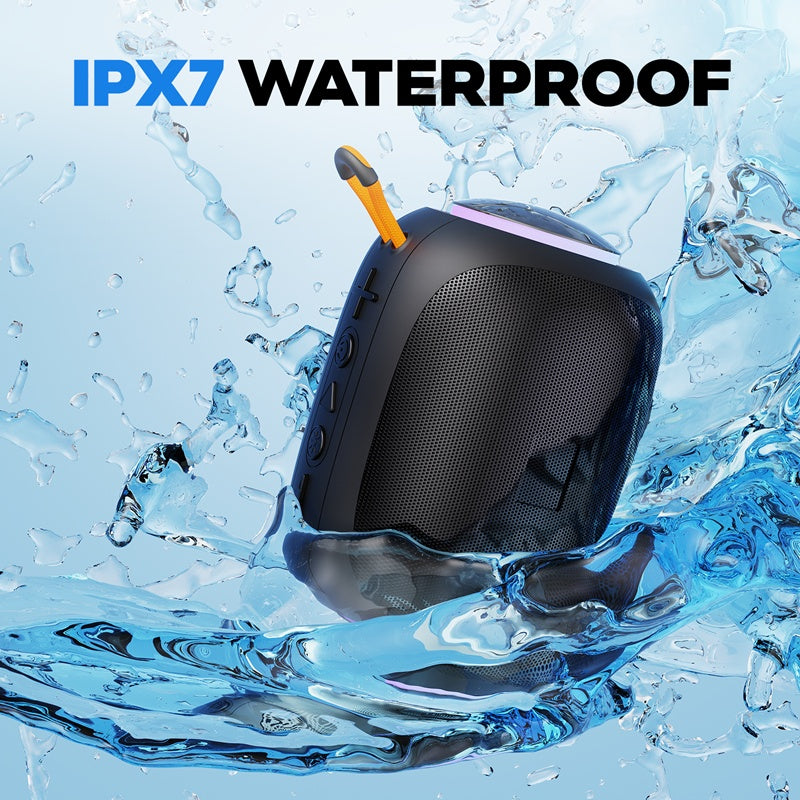 Portable Waterproof Bluetooth Speaker with LED Light