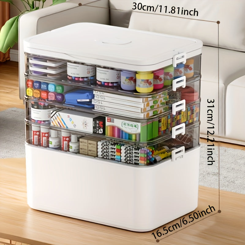 5-Tier Stackable Storage Bins with Lids & Doors – Collapsible Large-Capacity Organizer Box Set for Home, Kitchen, Office 🏡