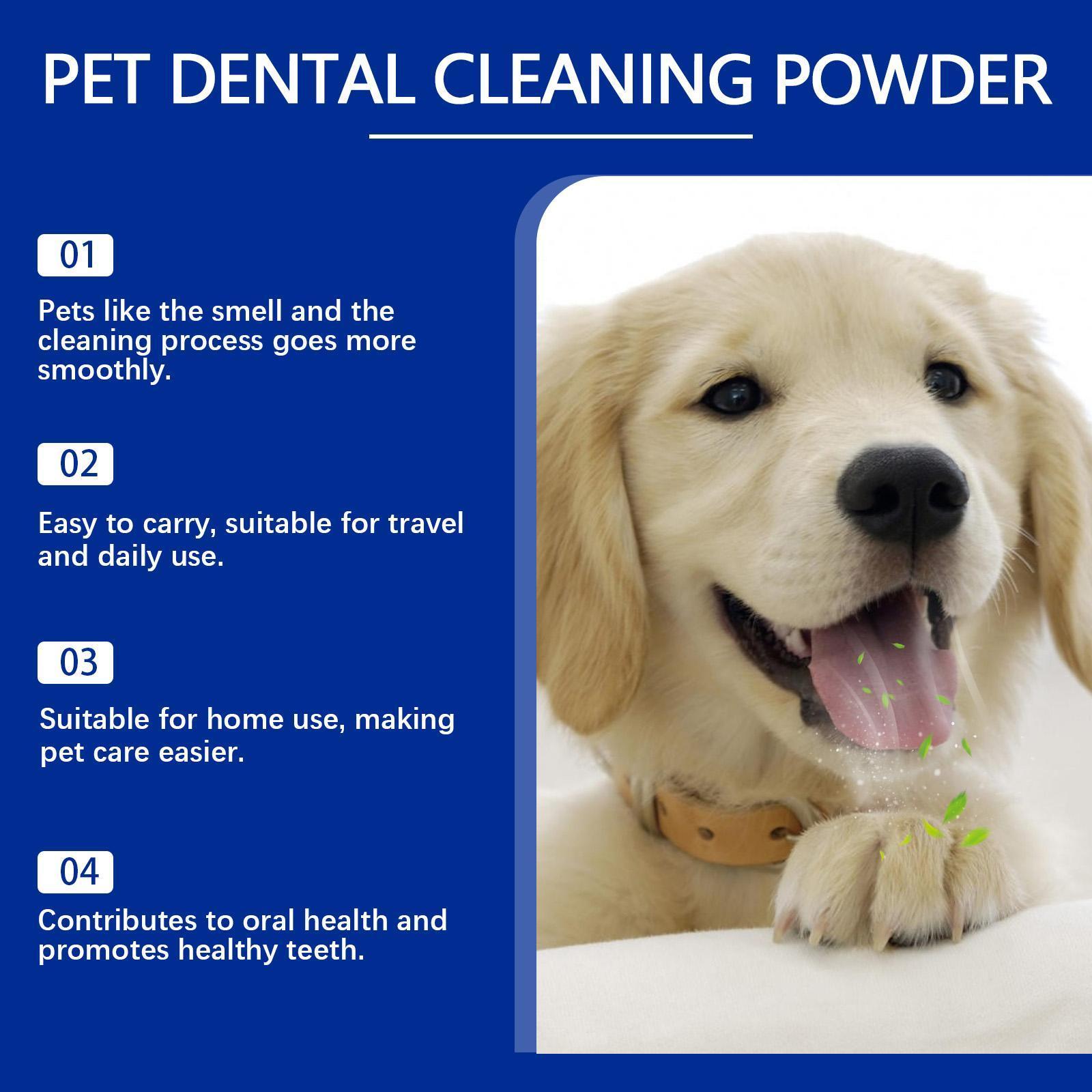 Yegbang Pet Tooth Cleaning Powder – Tartar & Stain Remover with Breath-Freshening Formula for Cats & Dogs