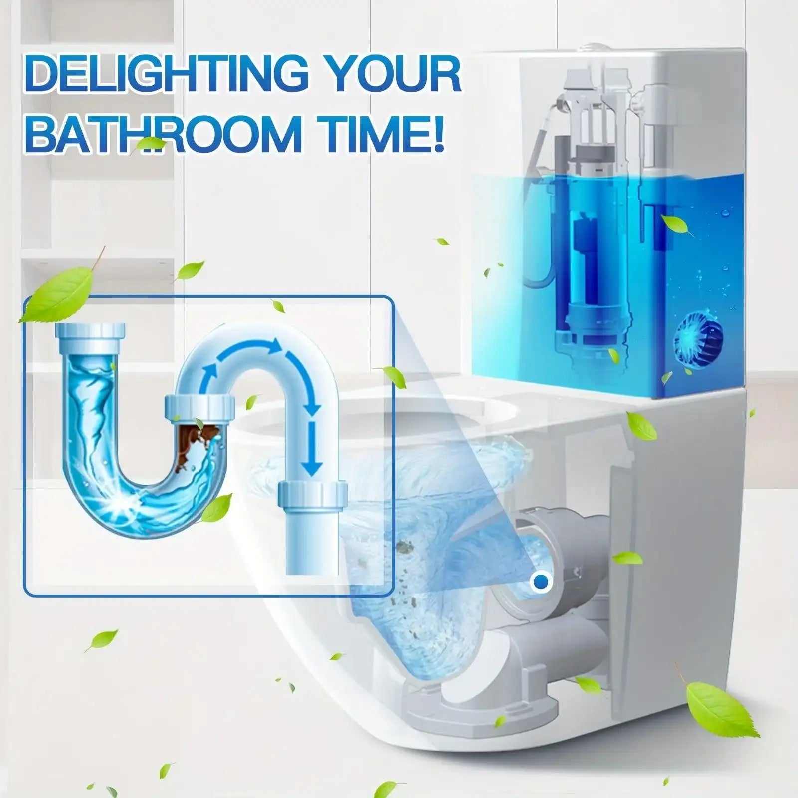 RV Toilet Cleaners - Powerful Automatic Deodorization, Embedded Toilet Treatment - Controls Odors, Decomposes Waste, Prevents Scaling And Rust, Suitable For Plastic Surfaces, Long-lasting Freshness For RV And Home Bathrooms - PulinGO