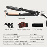 VEVOR Hair Straightener ✨ Titanium Flat Iron with Infrared Heat, 19 Temp Levels & LCD Display – Salon & Travel