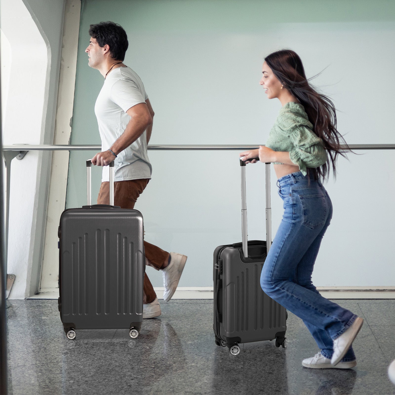3-Piece Hardshell Luggage Set with Spinner Wheels - 20/24/28 Inch Suitcase Set with TSA Lock