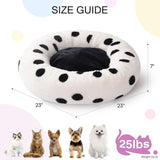 Mewoofun Donut Cat Bed – 23" Round Washable Plush Fluffy Pet Bed with Non-Slip Bottom for Cats, Puppies & Small Dogs