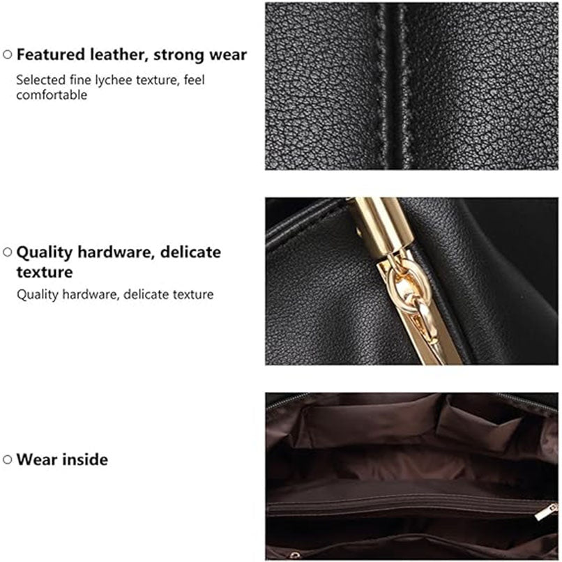 Women’s Large Leather Tote Bag – Shoulder Purse with Top Handle Hobo Handbag