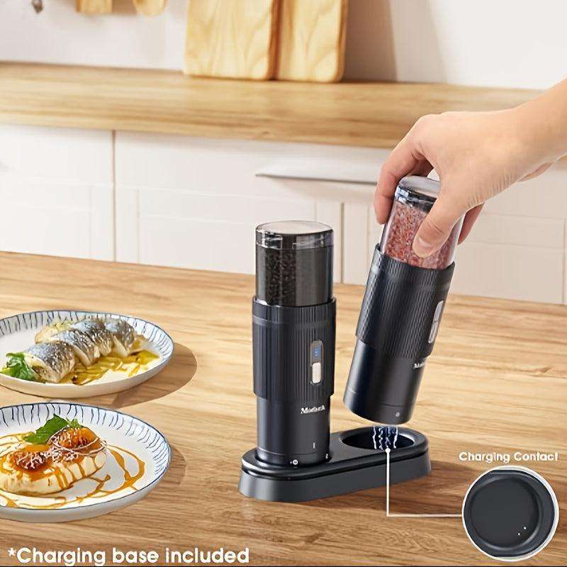 Electric Salt and Pepper Grinder Set – USB Rechargeable, Adjustable Ceramic Mills - PulinGO