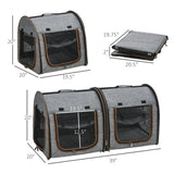 Portable Soft-Sided Pet Carrier with Divider – Two-Compartment, Padded, Foldable & Storage Bag Included