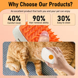 4‑in‑1 Cat Steam Grooming Brush – Hydrating Mist, Deshedding, Detangling & Massage Combo for Dogs & Cats
