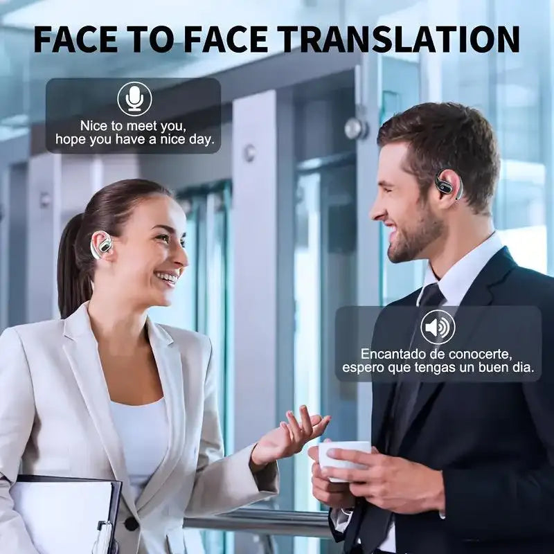 Real-Time Languages Smart AI Translation Earbuds - Translate In Real-Time, Providing Precise Simultaneous Interpretation to Eliminate Language Obstacles for Seamless Business Trips, Social Interactions, Education, Work, And C - PulinGO