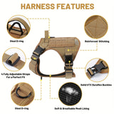American Local Tactical Pet Harness – Adjustable Reflective Service Dog Vest with Metal Buckle for Training & Hiking
