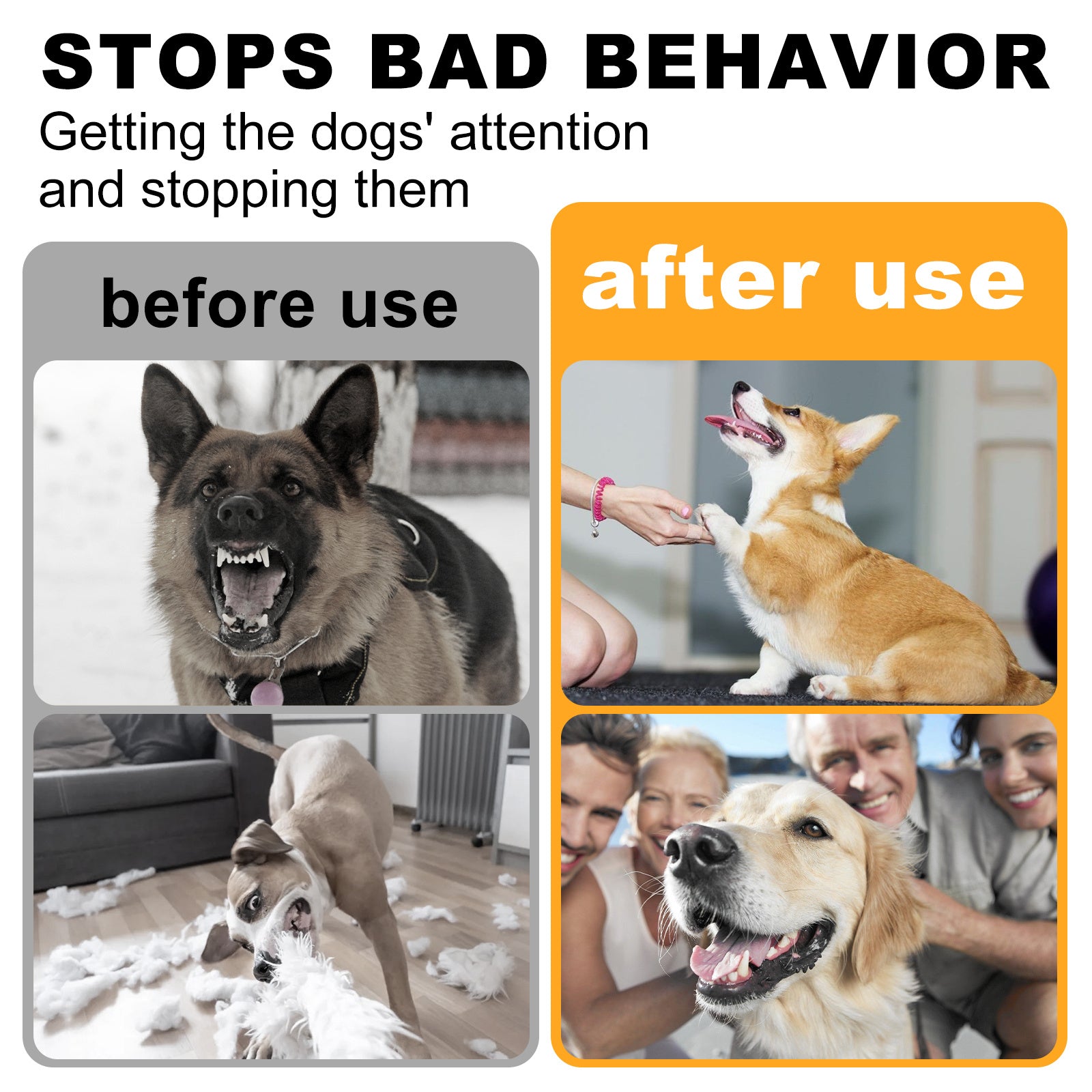 Ultrasonic Dog Bark Deterrent – Anti-Barking Device with 3 Modes, 50ft Range for Indoor & Outdoor Training