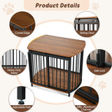 31.5" Wooden Furniture-Style Dog Crate – Double Door Indoor Kennel & End Table