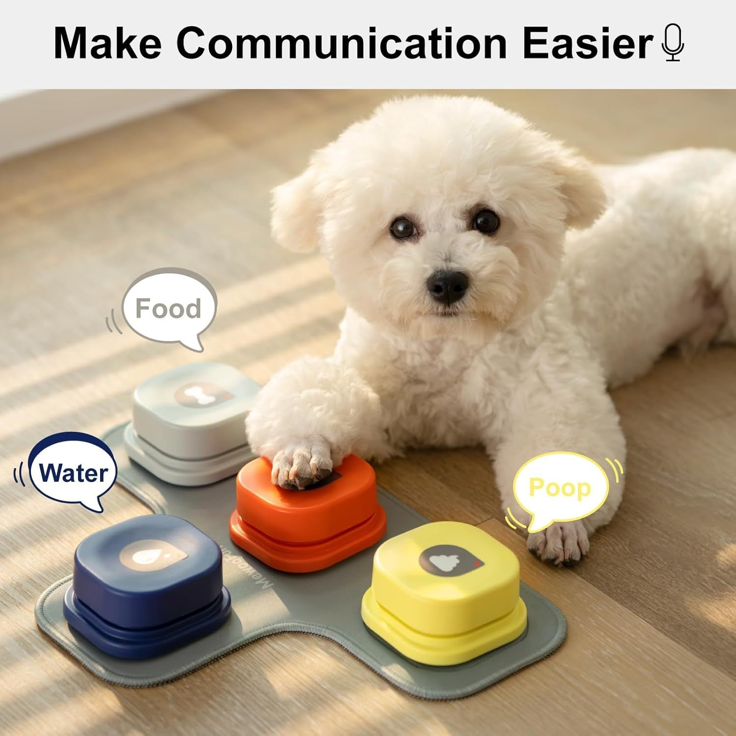 MewooFun Dog Talking Buttons Set – 3 Recordable Communication Buttons for Dogs & Cats, Training & Interactive Pet Toy