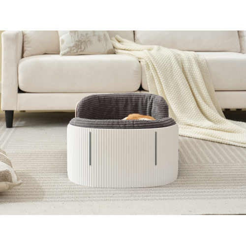 Scandinavian Style Cat Couch Bed – Indoor Pet Sofa with Elevated Design, Removable Mattress Cover & Modern White/Grey Finish