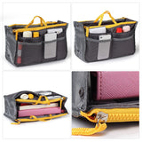 Women’s Travel Insert Handbag Organizer 👜 Multi-Pocket Makeup & Toiletry Purse Liner with Hand Strap