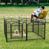 Indoor Dog Playpen – 24-Inch 8-Panel Foldable Metal Pet Exercise Pen with Door for Puppies & Small Dogs