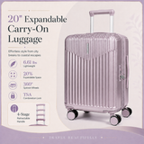 Purple 20-Inch Expandable Hardshell Carry-On with TSA