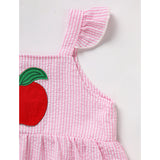 Kids Baby Girl Back to School Outfit – Summer Ruffle Sleeve Applique Top & Shorts Set, Cute First Day of School Clothes for Girls