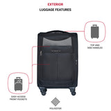 Oxford Cloth Trolley Suitcase – Lightweight Soft-Sided Luggage with Spinner Wheels & TSA Lock (20/24/28 Inches)