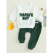 Toddler Baby Boy Mama’s Boy Print Sweatshirt & Pants – 2PCS Casual Outfit Set