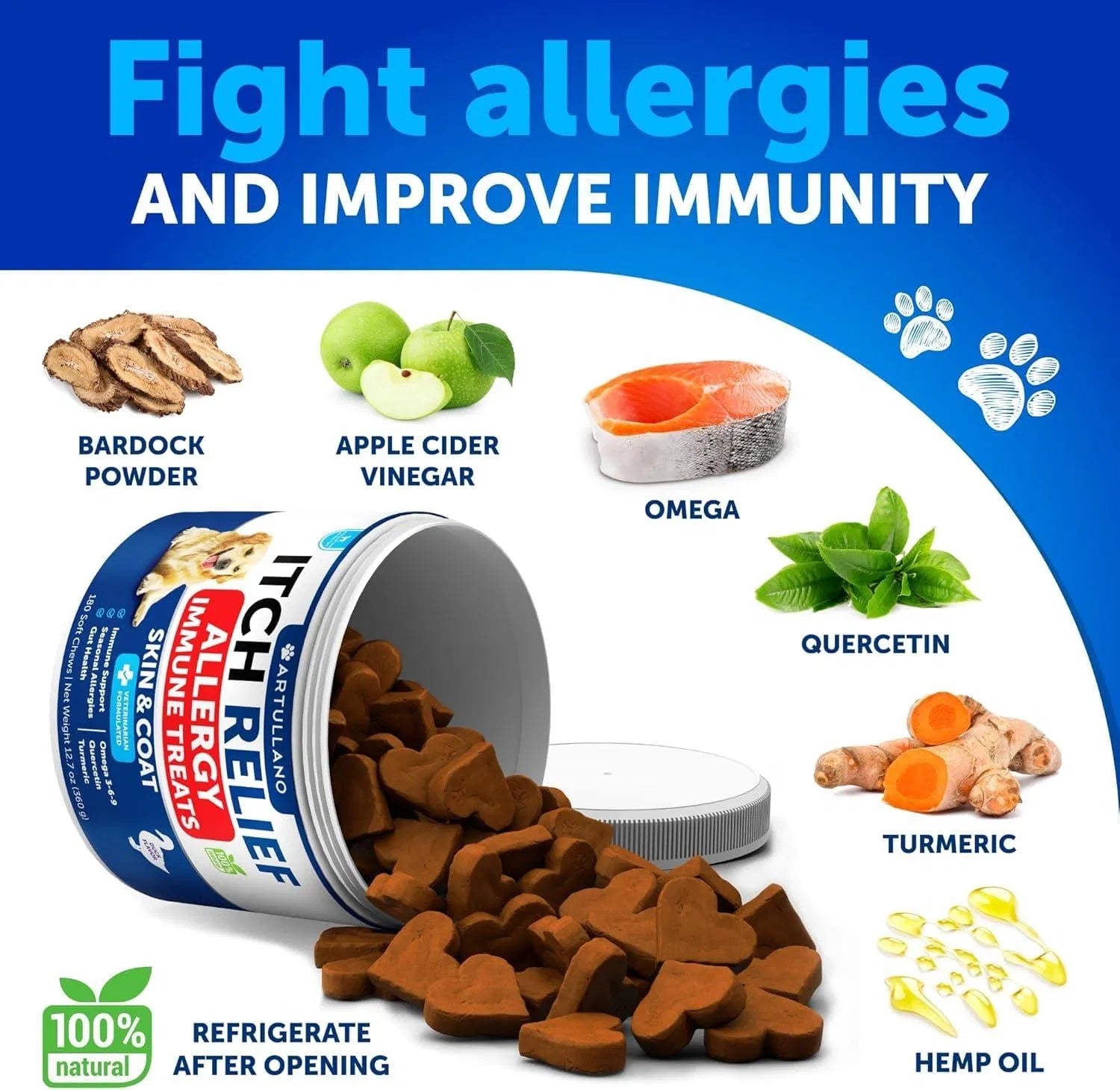 Probiotics for Dogs – Digestive Enzymes & Prebiotics for Gut Health, Allergy Relief, Yeast Balance & Immunity