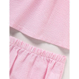 Kids Baby Girl Back to School Outfit – Summer Ruffle Sleeve Applique Top & Shorts Set, Cute First Day of School Clothes for Girls
