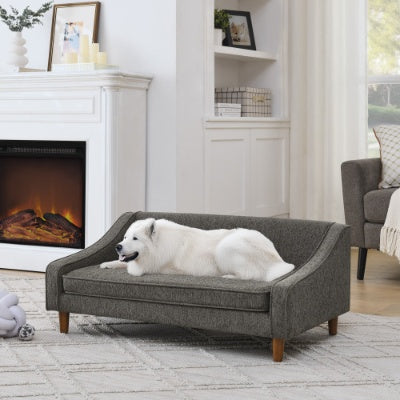 Durable Elevated Dog Sofa Bed – Modern Irregular Armrest Design with Soft Cushion for Comfortable Pet Lounging