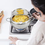 High-Quality Stainless Steel Pot Type 1 – 304 Tempura Fryer Pot with Thermometer and Pour Spout