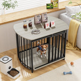 31.5" Wooden Furniture-Style Dog Crate – Double Door Indoor Kennel & End Table