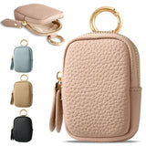 Leather Coin Purse 👛 Mini Change Pouch with Keychain – Small Zipper Wallet for Women
