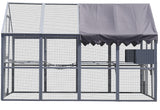 Outdoor Cat House Enclosure – Large Cat Fence with Upgraded Waterproof Cover (Grey)