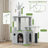 44-Inch Cat Climbing Frame – Light Gray Multi-Level Tower