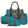 4PCS Women’s Purse Tote Set 💼 Retro Work Satchel + Lightweight Boho Chic Everyday Bags (Green)