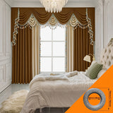 Finished Retro Villa Velvet Splicing Curtains – Thickened Light Luxury Velvet, Patchwork Design, Blackout Rod-Pocket Drapes with Wave Fold Top