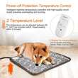 Pet Heating Pad Waterproof Electric Mat – Adjustable Warm Blanket, Gray (45 × 45 cm)